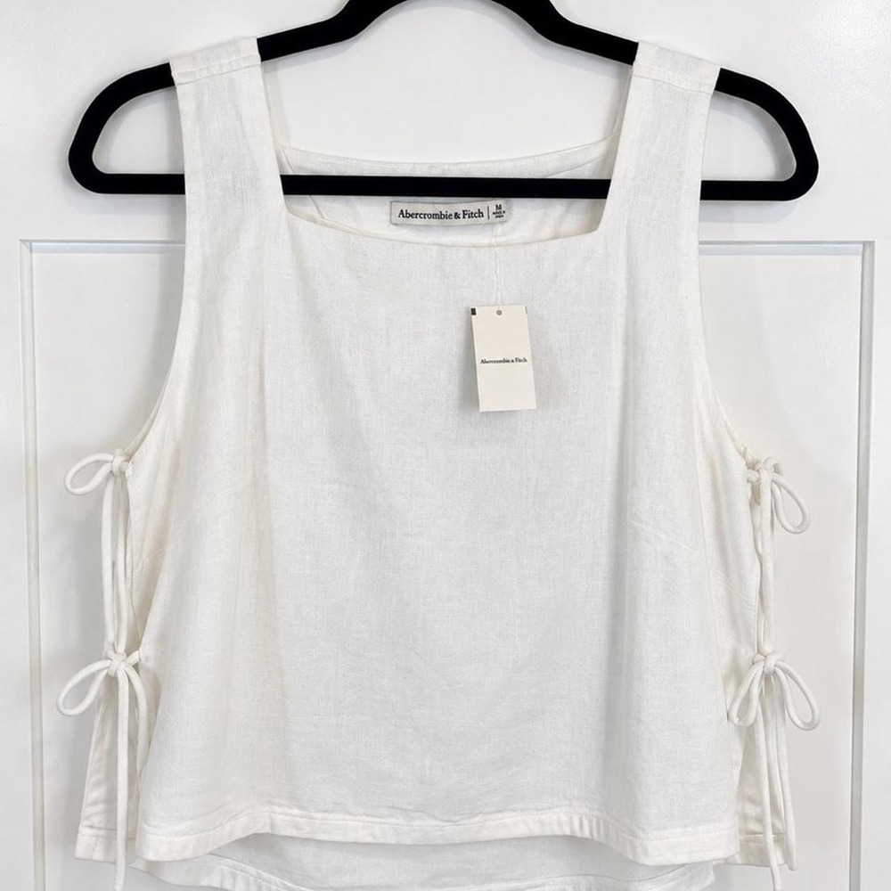 Abercrombie & Fitch White Linen Side-Tie Top – Size Medium NWT